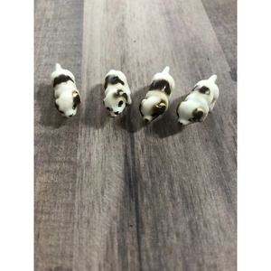 Vintage Brown and White Puppies Dogs Porcelain Set of 4